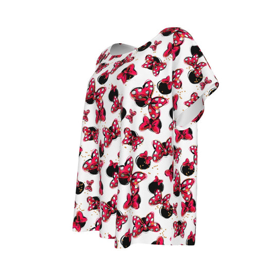 Polka Dot Bows & Mouse Ears - Women’s Relaxed Fit Scoop Tee