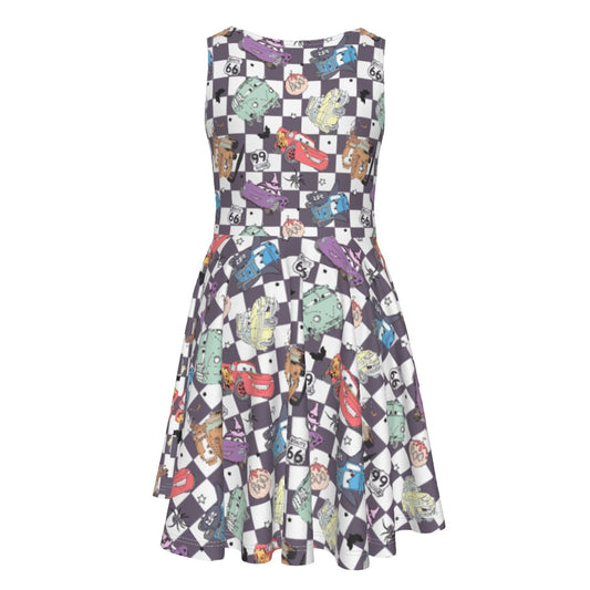 Halloween Racing Crew - Kid's Sleeveless Skater Dress