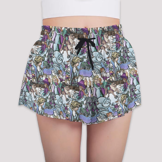 Enchanted Winter Journey - Girls’ Flowy Pocket Shorts