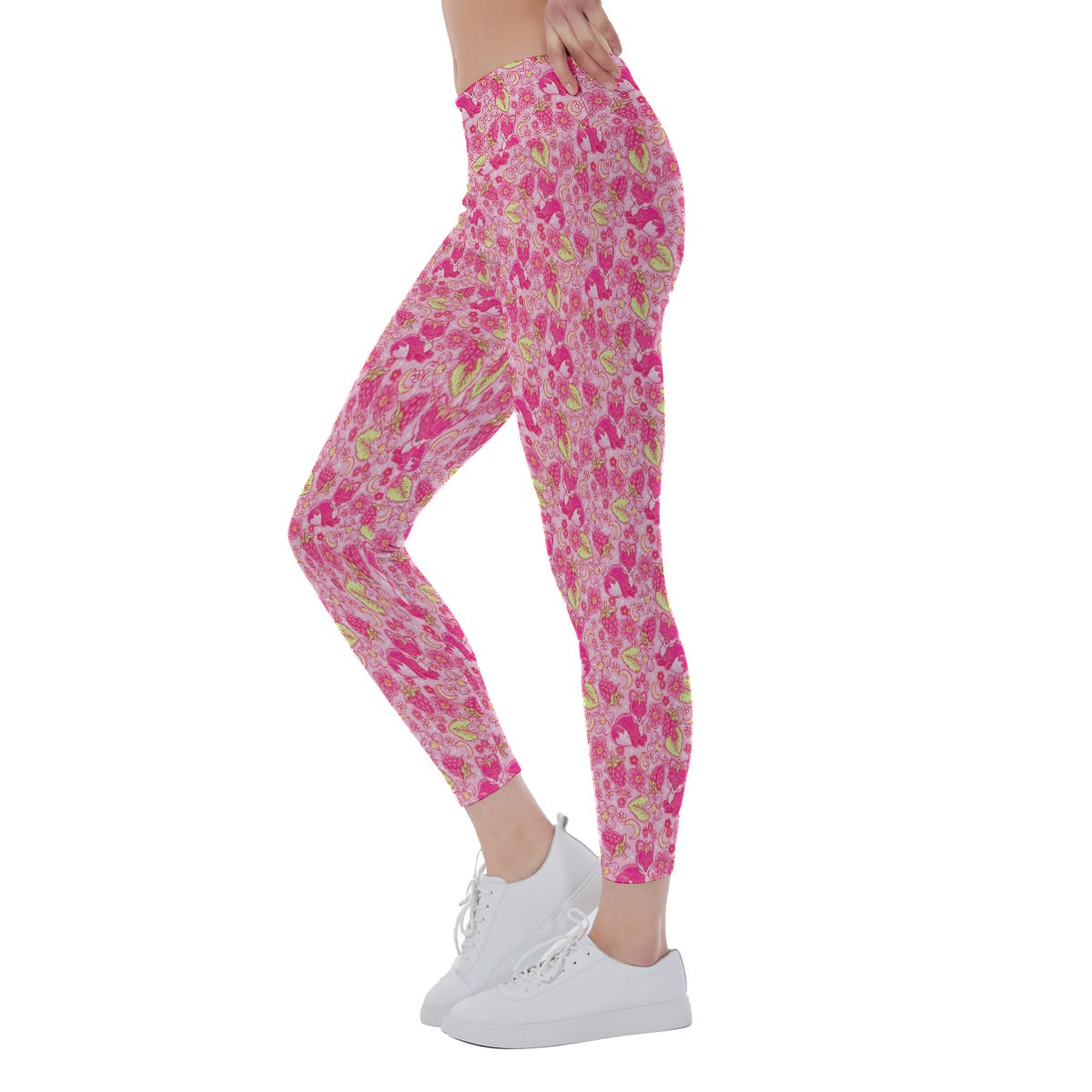 Fruitimals - Raspberry Foxes - Women's Yoga Leggings