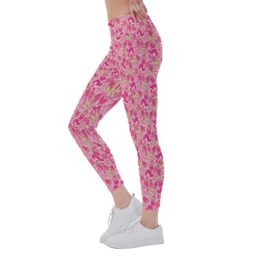 Fruitimals - Raspberry Foxes - Women's Yoga Leggings