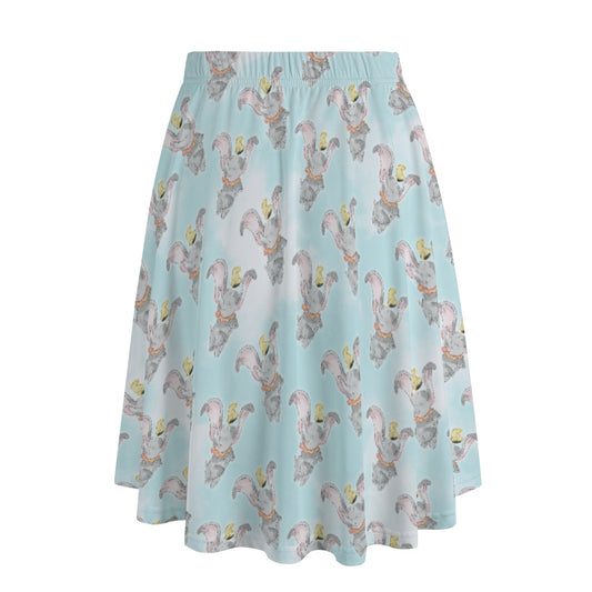 Sketch of Flying Elephant - Women’s Pocket Midi Skirt