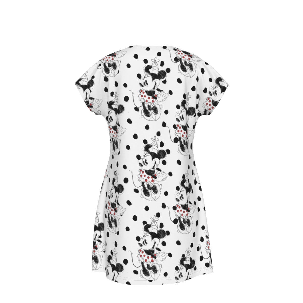Sketch of Polka Dot Mouse - Women's T-Shirt Dress