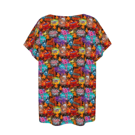 Watercolor Racing Adventure - Women’s Relaxed Fit Scoop Tee