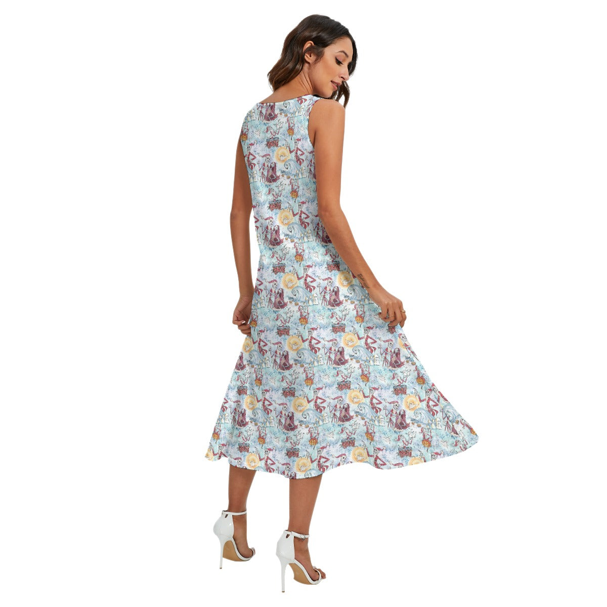 Santa Jack with Sally & Ghost DogZero - Women’s Diagonal Pocket Midi Dress