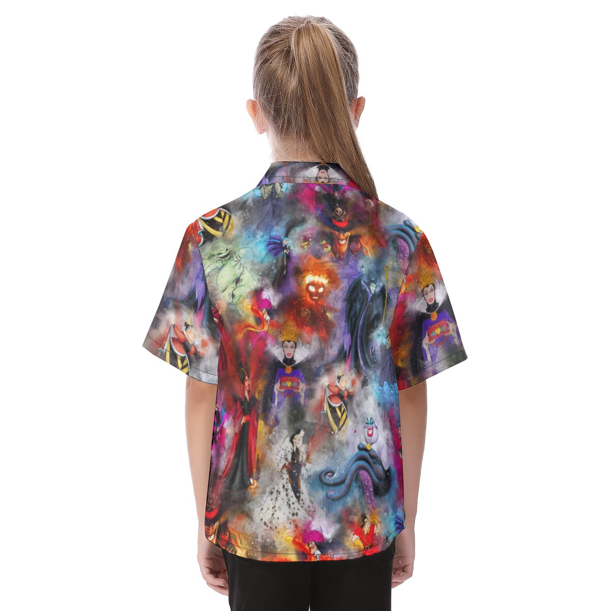 Watercolor Wicked Villains - Kid's Hawaiian Button Up Shirt