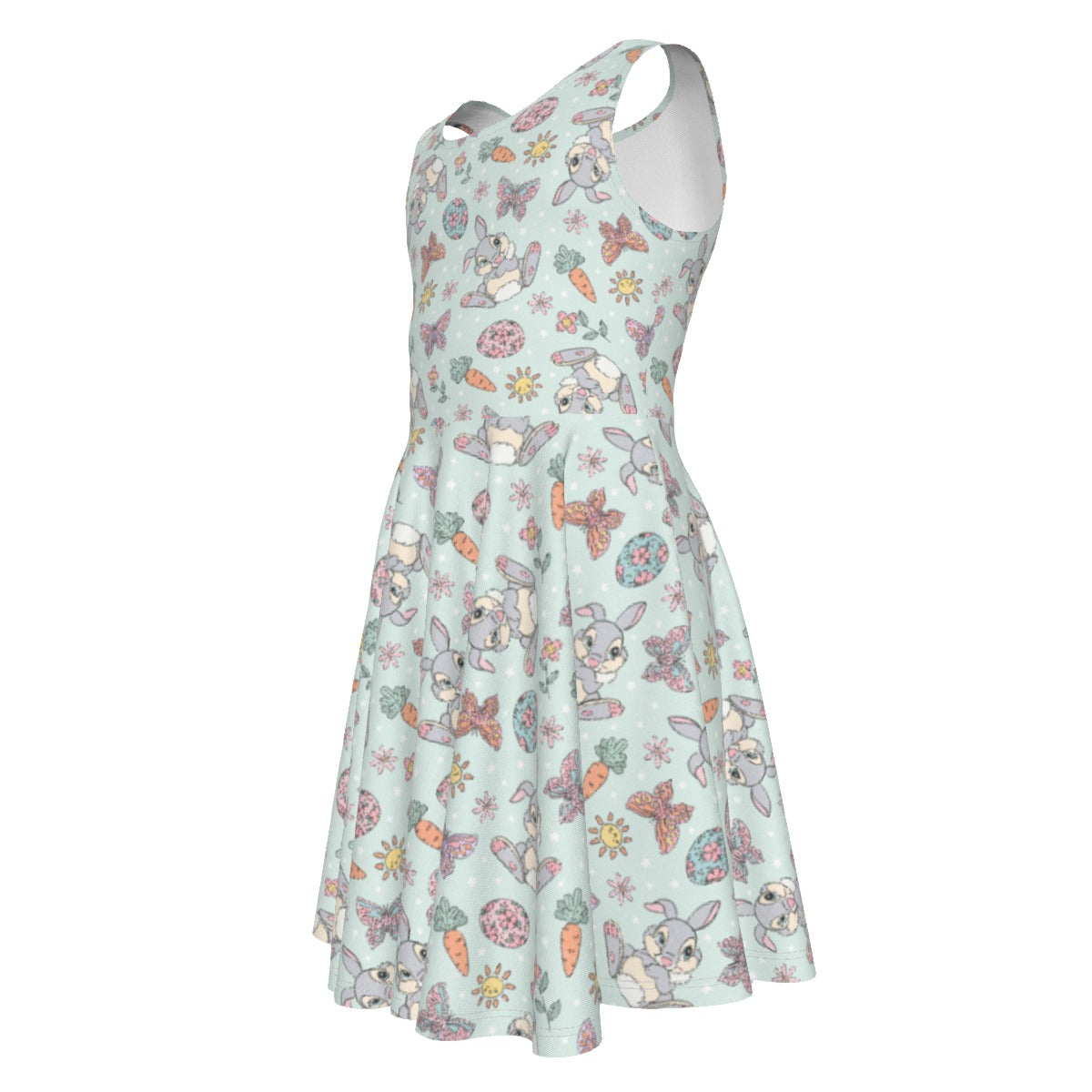 Springtime Bunny Cheer - Kid's Sleeveless Skater Dress