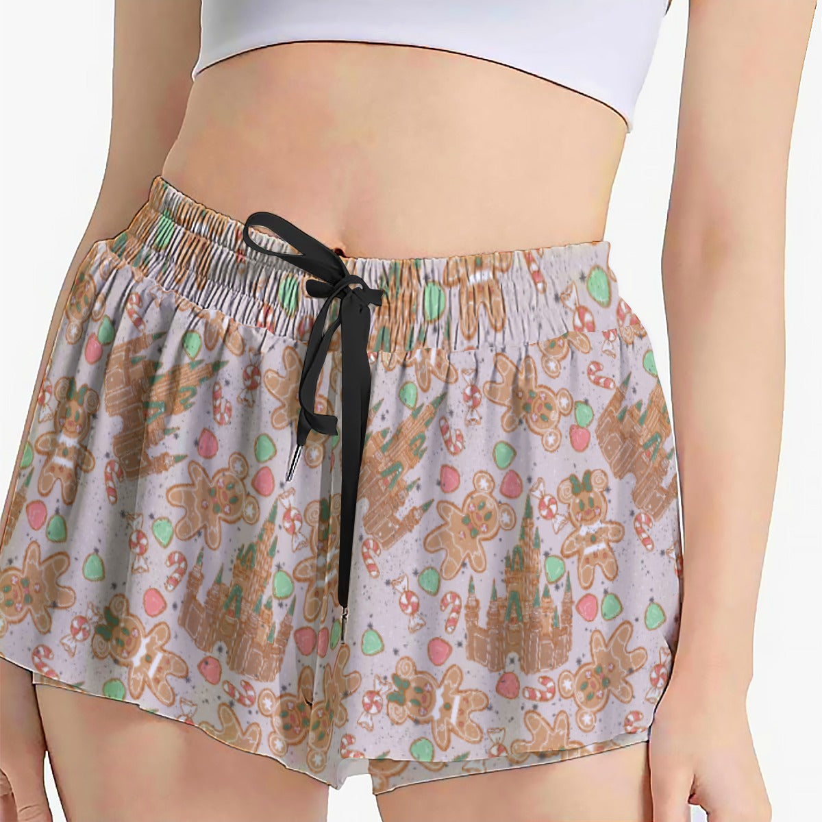 Festive Gingerbread Treats - Women's Flowy Pocket Shorts