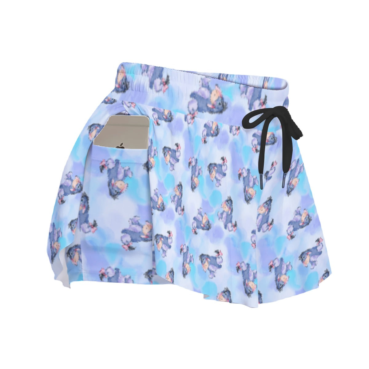Watercolor Gentle Donkey - Women's Flowy Pocket Shorts