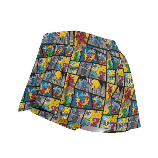 Superhero Stitch - Comic Action - Women's Flowy Pocket Shorts