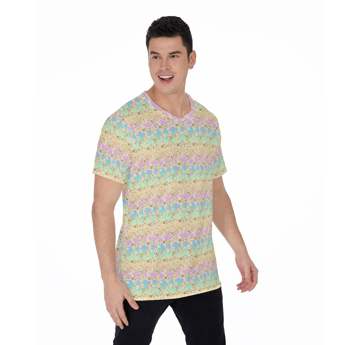 Gold Dot Rainbow Mouse Ears Castle - Men's Short Sleeve T-Shirt
