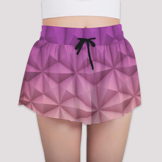 Geometric Spaceship Sphere - Girls’ Flowy Pocket Shorts
