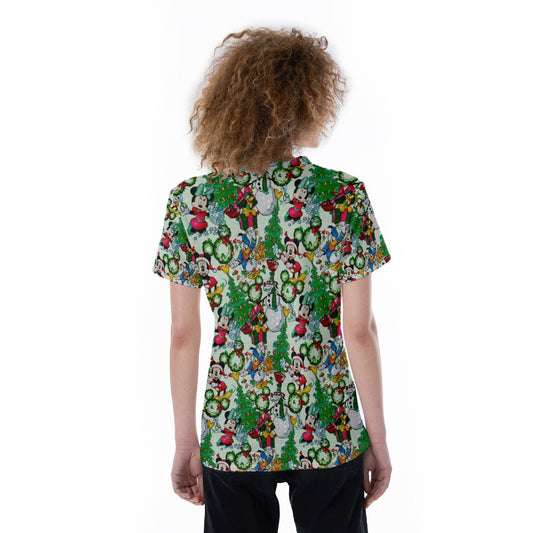 Mouse Friends Christmas Decorationsions - Women's Short Sleeve V-Neck T-Shirt