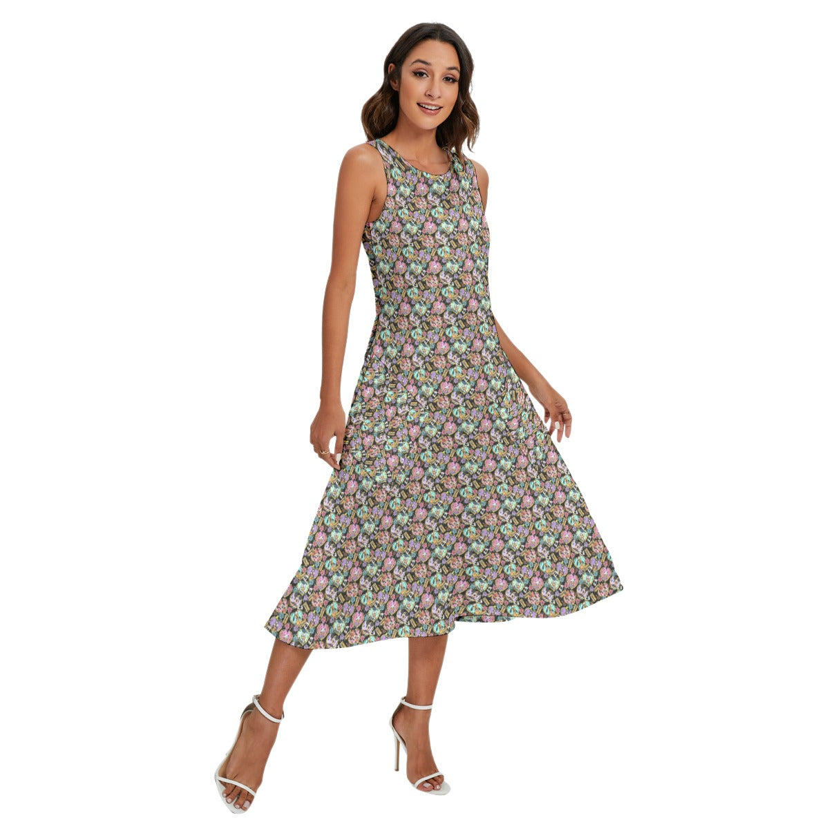 Tattoo Hearts Classic Crewends - Women’s Diagonal Pocket Midi Dress