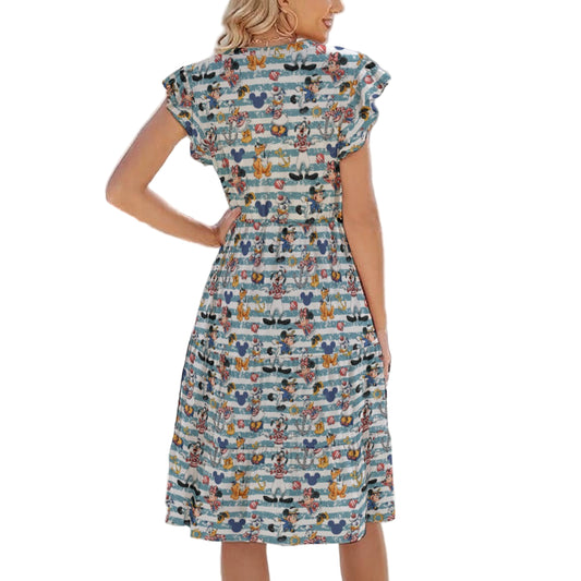 Cruise Crew on Deck - Women's Tiered Pocket Midi Dress