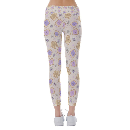 Kawaii Peanut Butter and Jelly Sandwiches - Women's Yoga Leggings