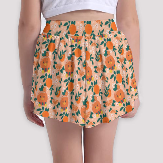 Juicy Citrus Friend - Girls’ Flowy Pocket Shorts