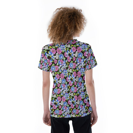 Garden Whimsy - Vintage Mouse Romancennie - Women's Short Sleeve V-Neck T-Shirt