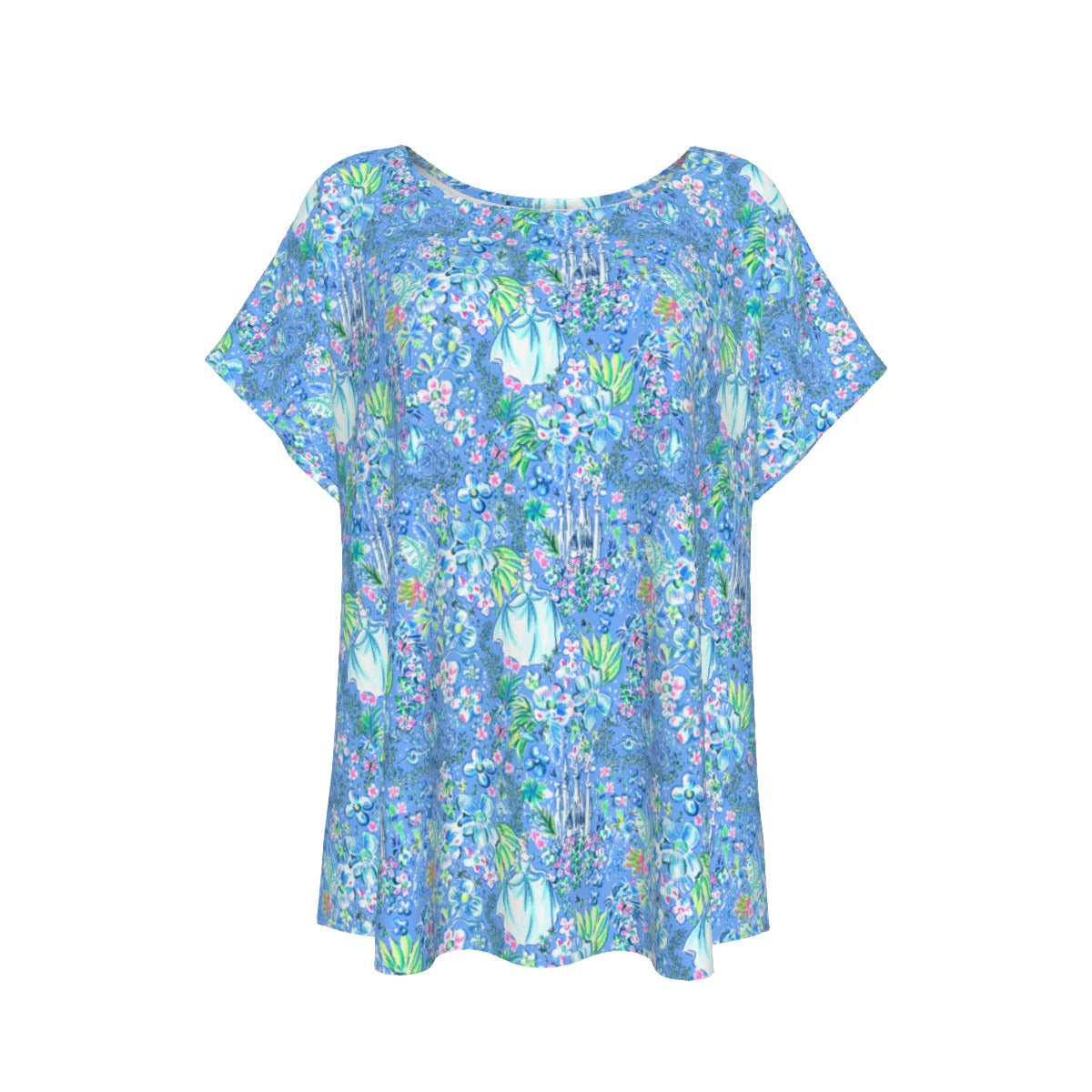 Bright Tropical Princess - Royal Beach Day - Women’s Relaxed Fit Scoop Tee