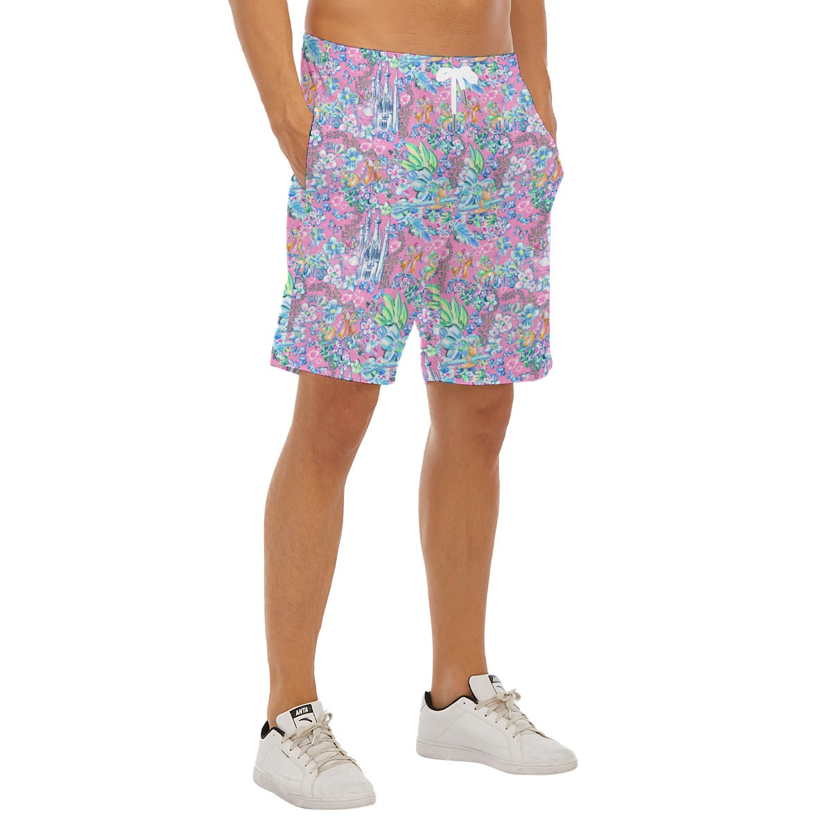 Bright Tropical Dreams - Enchanted Squeaky Helpers - Men’s Pocket Beach Shorts