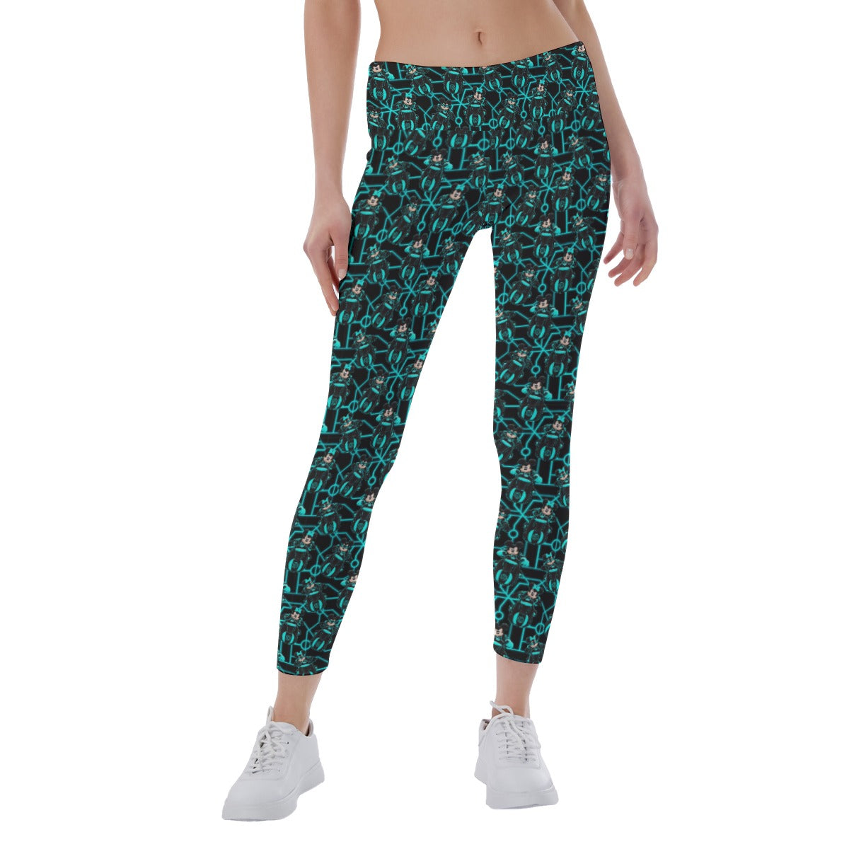 Electric Neon Grid Adventure - Women's Yoga Leggings