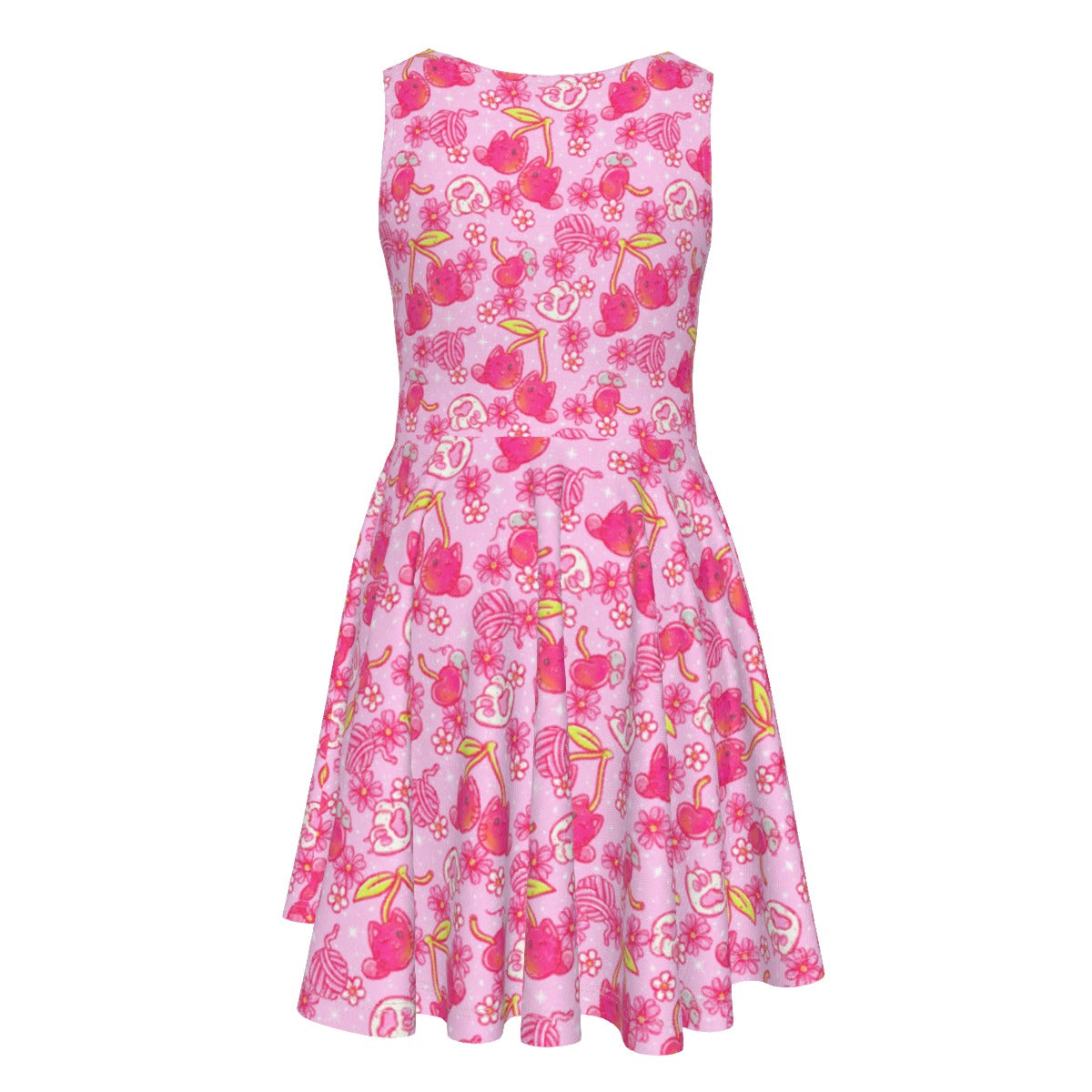 Fruitimals - Cherry Kittens - Kid's Sleeveless Skater Dress
