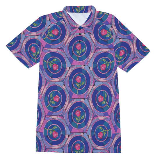 Enchanted Rose Stained Glass - Men's Polo Shirt