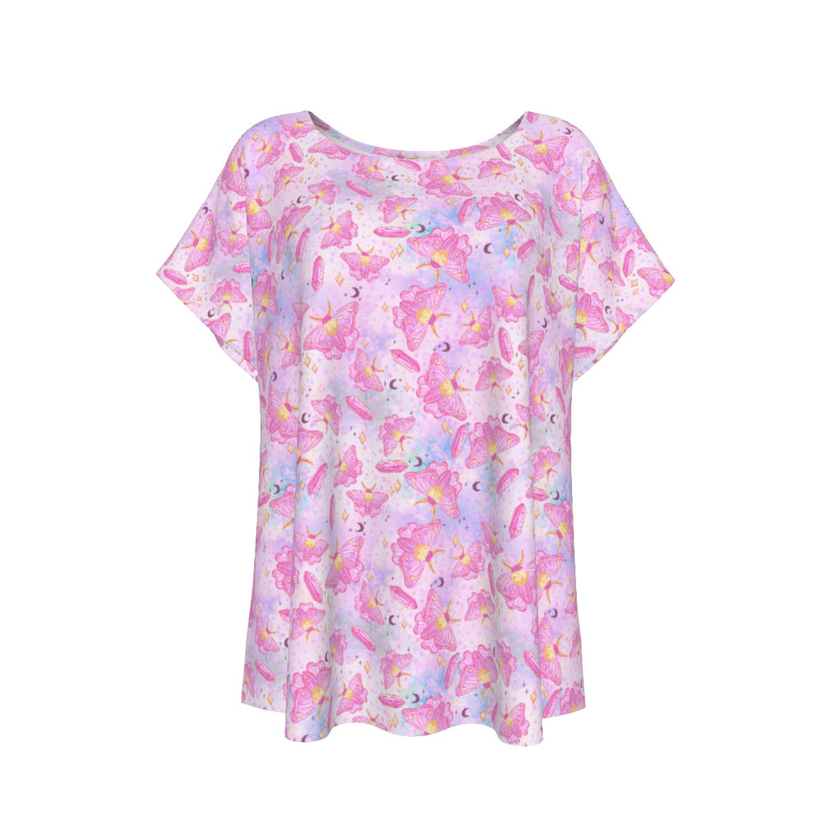 Pink Crystal Lunar Moths - Women’s Relaxed Fit Scoop Tee
