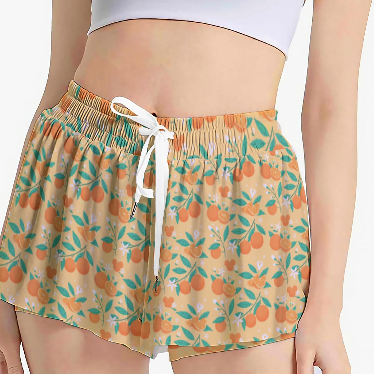 Hidden Citrus Delight - Women's Flowy Pocket Shorts