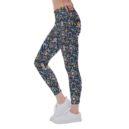 Garden Whimsy - Hundred Acre Blooms - Women's Yoga Leggings