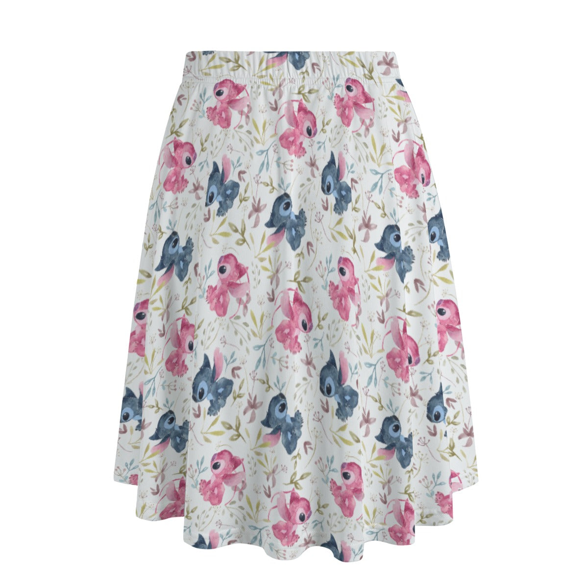 Blue Alien & Pink Friend Love - Women’s Pocket Midi Skirt
