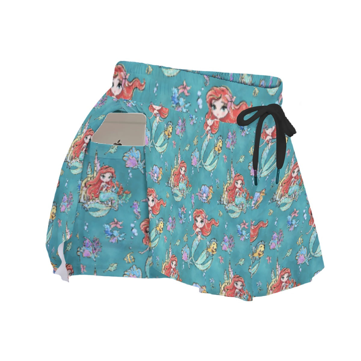 Whimsical Ocean Princess - Women's Flowy Pocket Shorts
