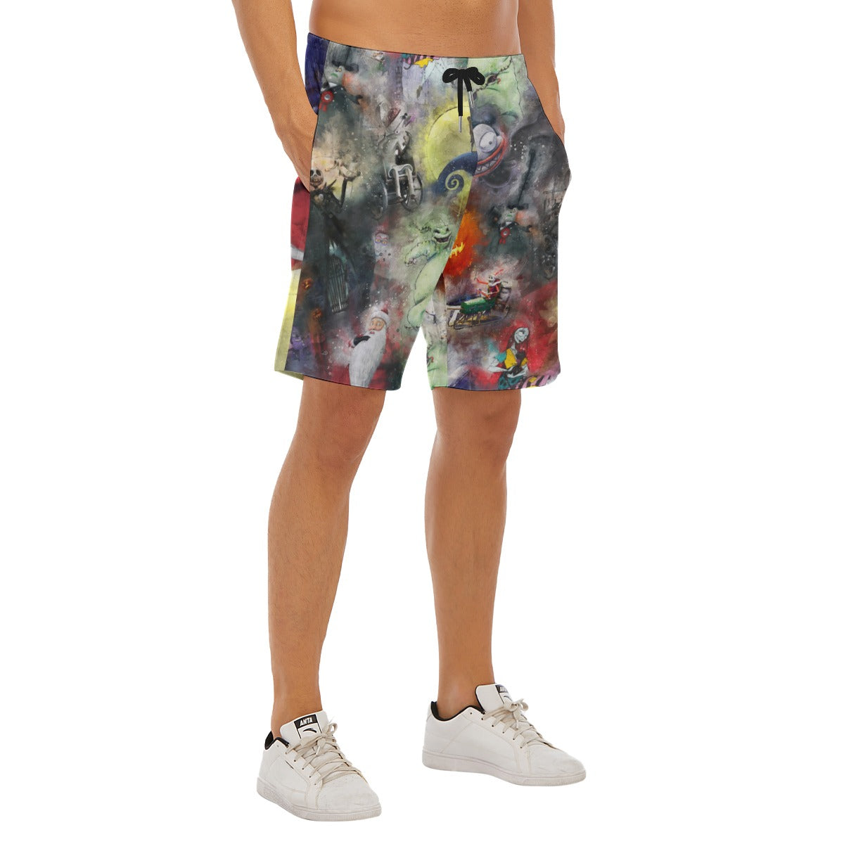 Watercolor Nightmare Town - Men’s Pocket Beach Shorts