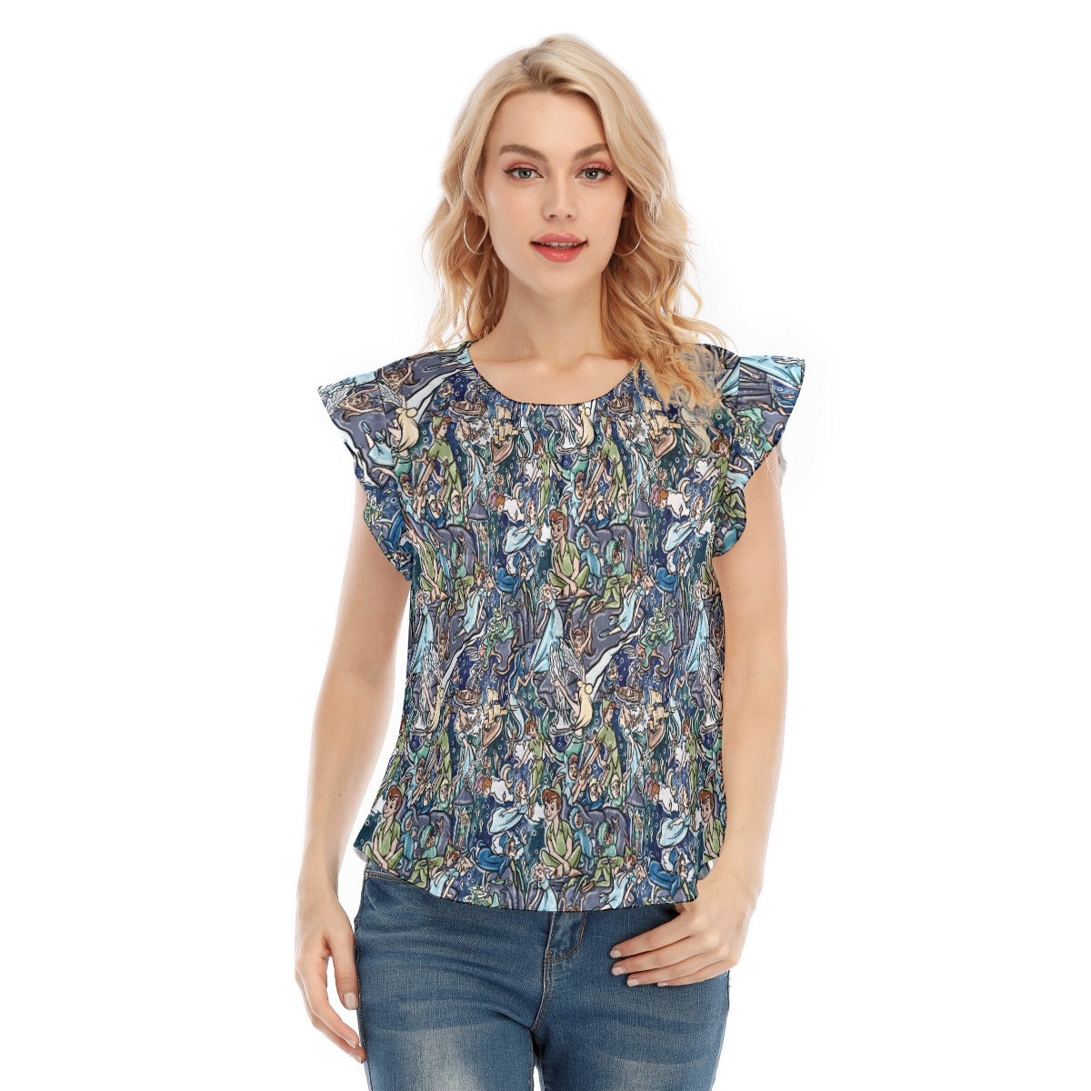 Magical Skybound Adventure - Women’s Flutter Sleeve Top
