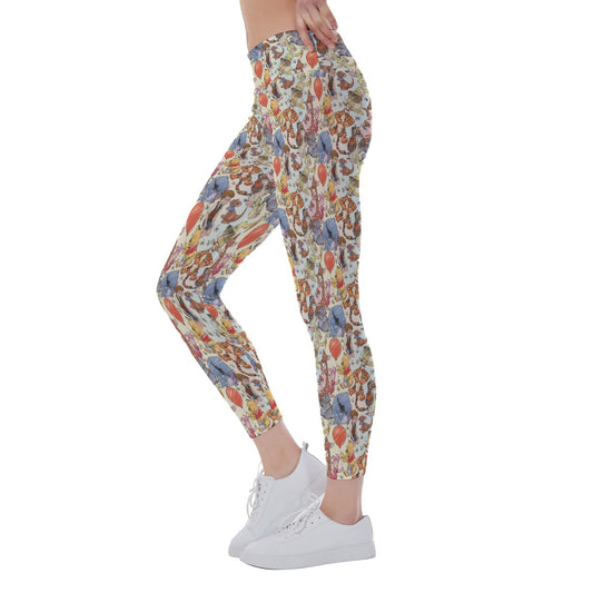 Woodland Friends Sketchched - Women's Yoga Leggings