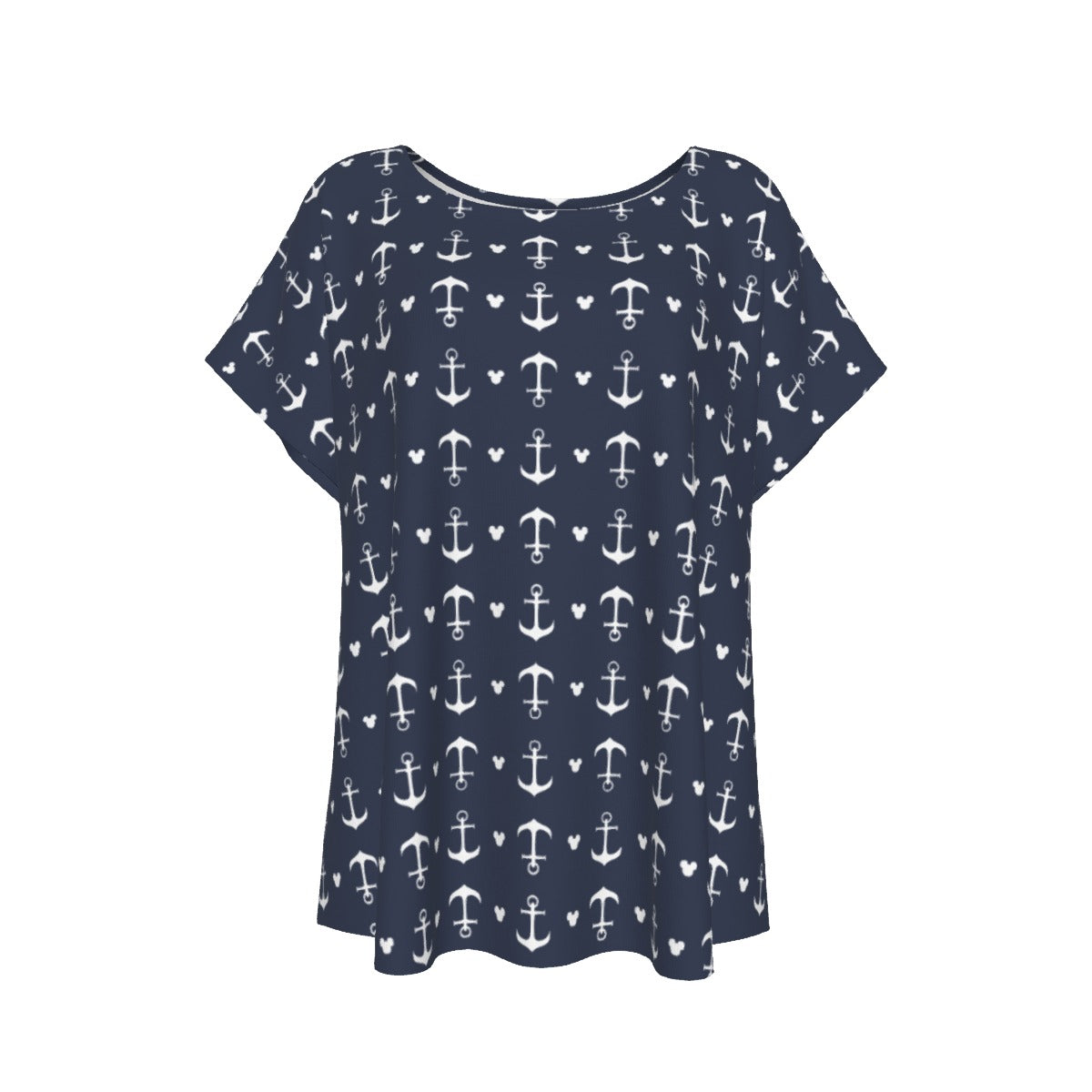 Anchors & Mouse Ears - Women’s Relaxed Fit Scoop Tee
