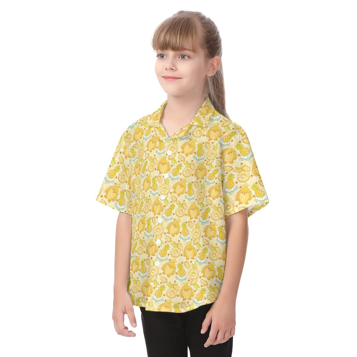 Fruitimals - Pineapple Penguins - Kid's Hawaiian Button Up Shirt
