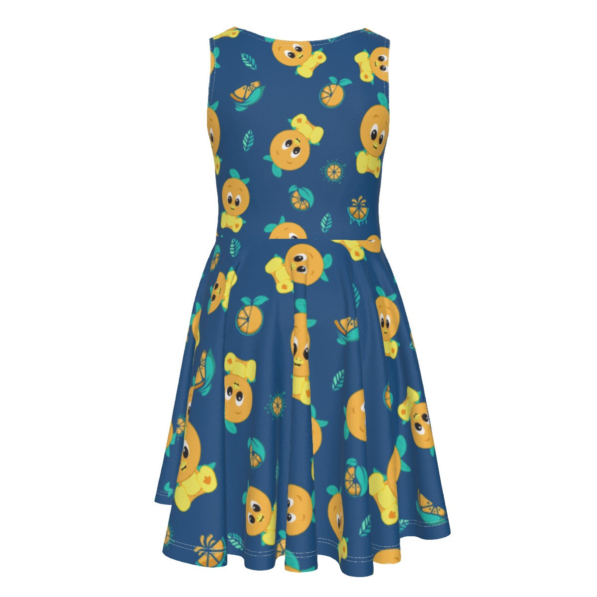 Cheerful Citrus Bird- Kid's Sleeveless Skater Dress