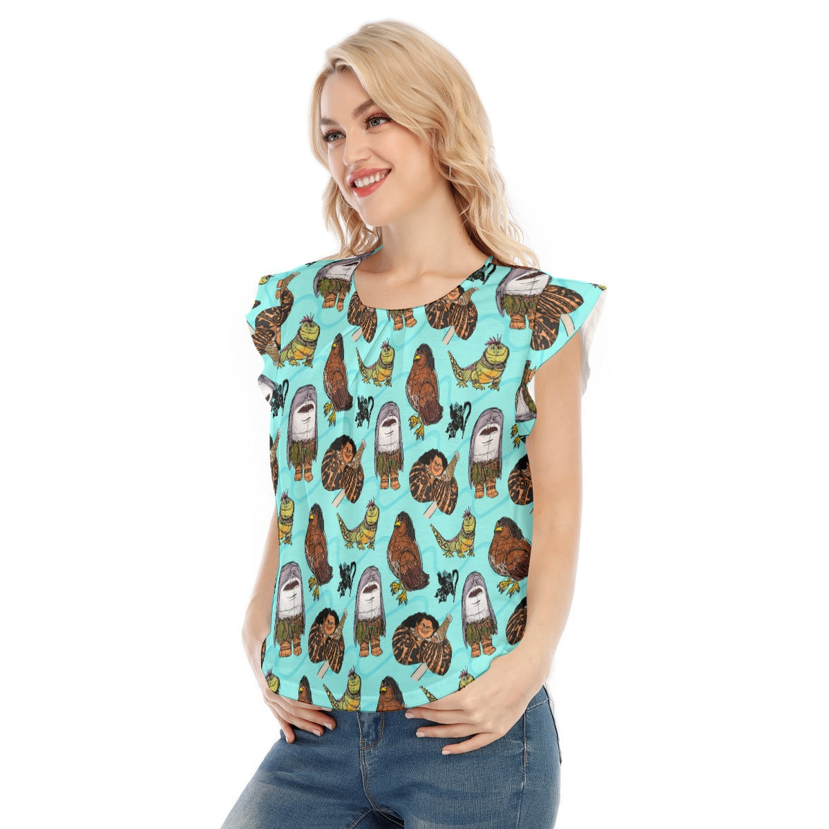 Shapeshifting Island Hero - Women’s Flutter Sleeve Top