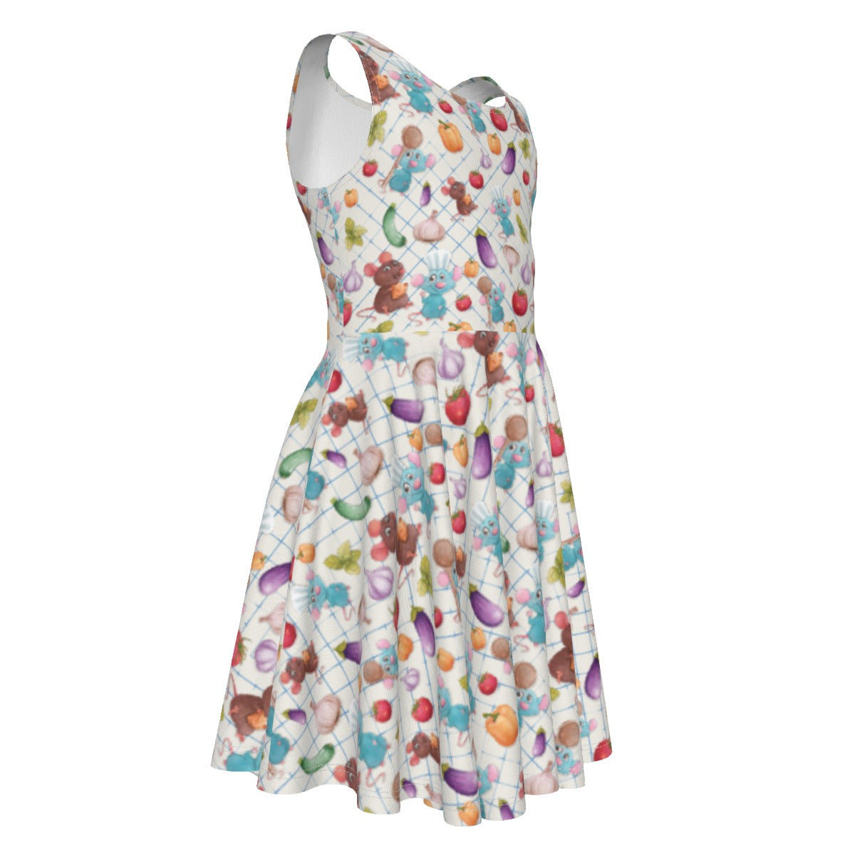 Ratatouille Veggies - Kid's Sleeveless Skater Dress