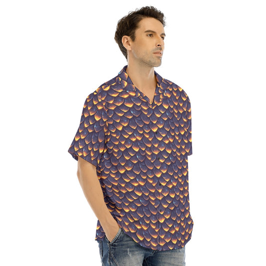 Animal Print - Dragon - Men's Hawaiian Button Up Shirt