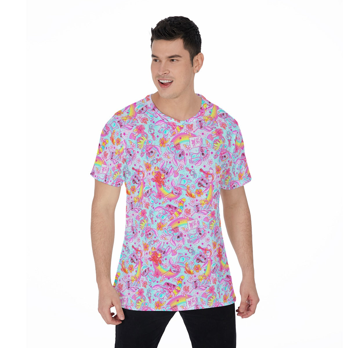 Neon Rainbow Mischief - Men's Short Sleeve T-Shirt