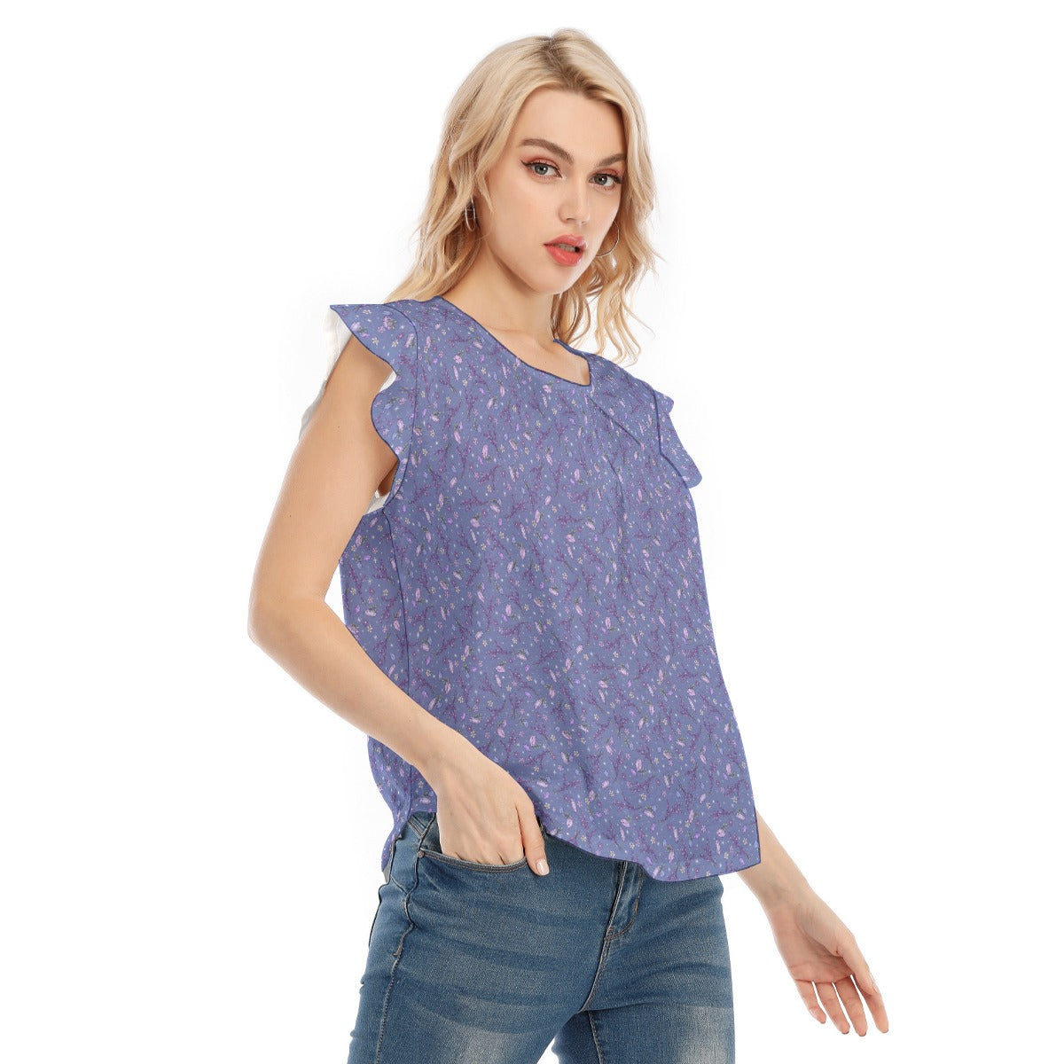 Lavender Vibes - Women’s Flutter Sleeve Top