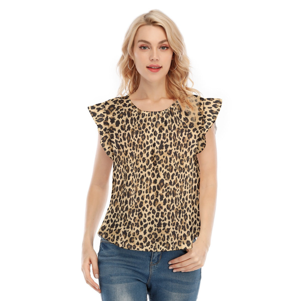 Animal Print - Cheetah - Women’s Flutter Sleeve Top