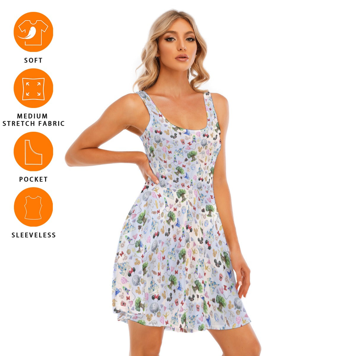 WDW Park Hopper - Women's Sleeveless Pocket Skater Dress