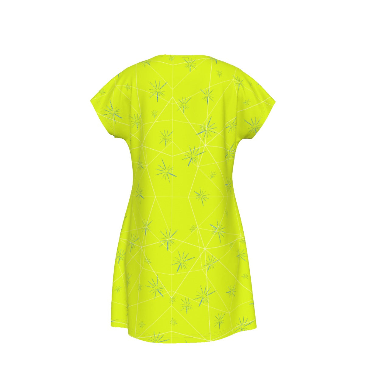 Joyful Blue & Yellow Florals - Women's T-Shirt Dress