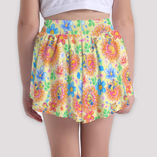 Buzzing Garden Buddy - Girls’ Flowy Pocket Shorts