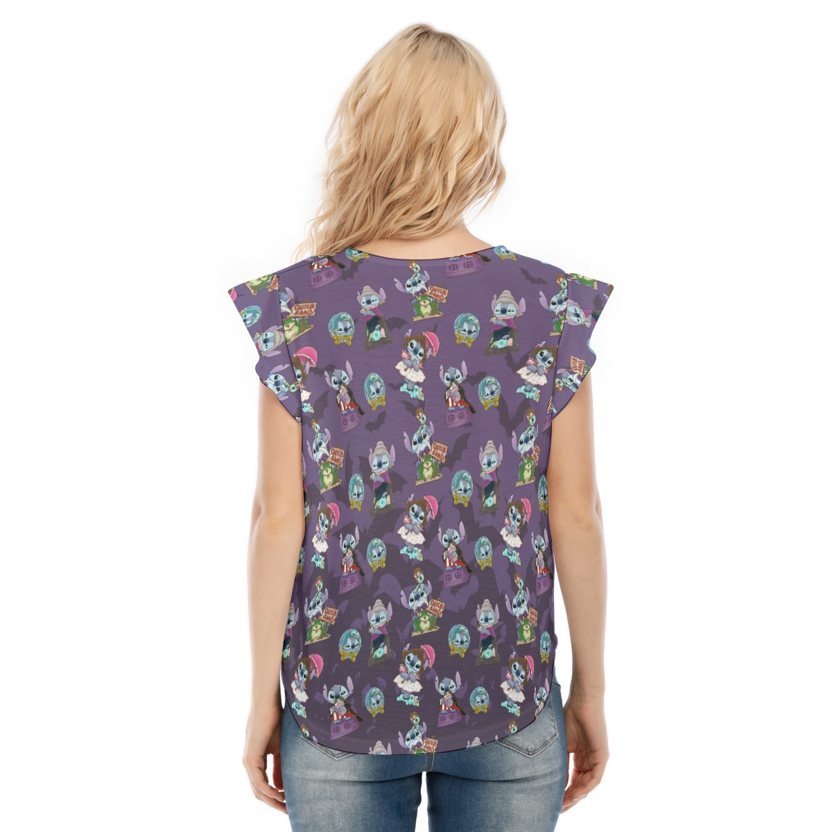 Haunted Alien Portraits - Women’s Flutter Sleeve Top