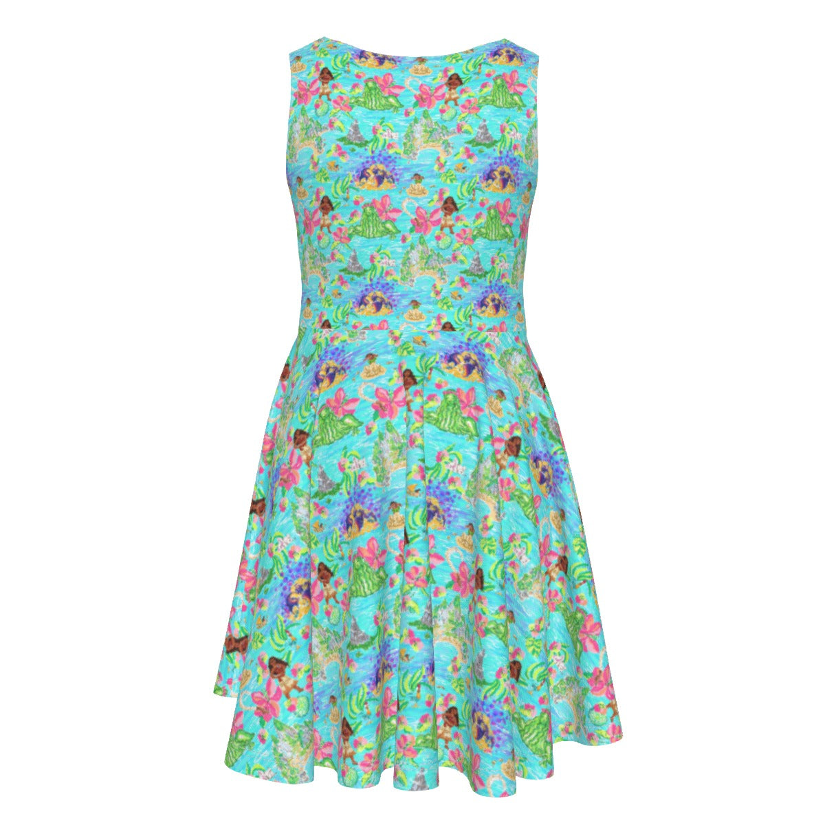 Tropical Island Paradise - Kid's Sleeveless Skater Dress