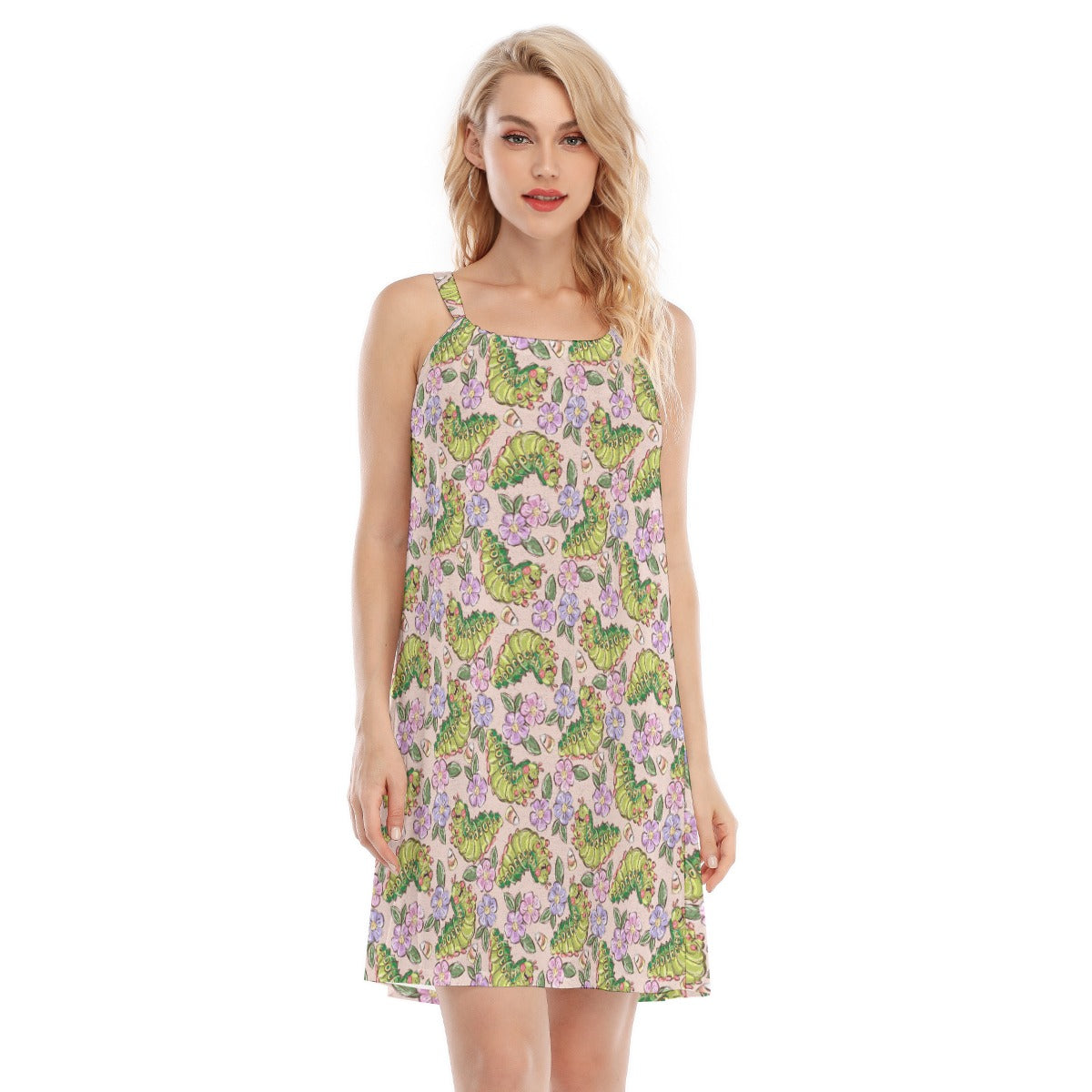 Cheerful Caterpillar Garden - Women’s Adjustable Sundress